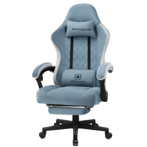 GTPLAYER Ergonomic Gaming Chair – High Back Computer Office Chair with Pocket Spring Cushion, Linkage Armrests & Retractable Footrest